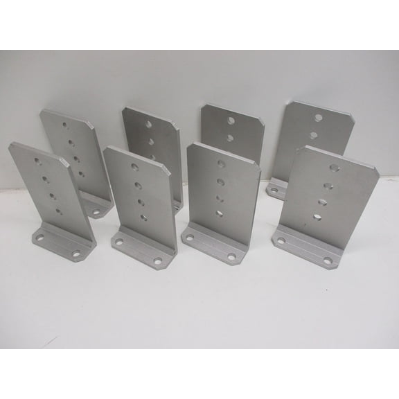 (8) Vertical Pontoon Boat Trailer Bunk Bolster L Brackets  / 5" by 8" Aluminum