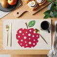 thumbnail image 2 of Red Apples Placemats Set of 12 Watercolor Botanical Modern Abstract Art Place Mats Indoor Wipeable Table Mats Washable Cloth Dining Table Placemats for Kitchen Holiday Party Home Decor 13x19 Inch, 2 of 9