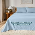 thumbnail image 4 of Flannel Sheet Set  Cotton  Velvety Soft Heavyweight - Double Brushed Flannel - Deep Pocket (Queen  Grey), 4 of 9