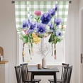 thumbnail image 3 of Spring Easter Tie Up Curtains for Windows, Balloon Window Shades, Purple Floral Summer Botanical Green Plaid Kitchen Window Treatments Roll Up Curtain for Basement/Nursery 52"x45", 3 of 8
