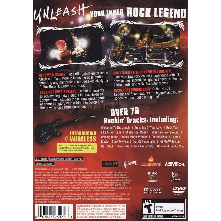  Guitar Hero III: Legends of Rock Wireless Bundle : Video Games