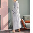 thumbnail image 2 of ZVNAΖH Mens Robes Big and Tall Full Length Plush Fleece Long Robe, Shawl Collar Bathrobe Warm Winter House Robes, 2 of 8