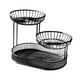 thumbnail image 2 of Cesta de fruta de metal Macarena de 3 niveles soporte para frutero uso en cocina bandeja para servir gran capacidad que ahorra espacio cesta para L negro, 2 of 8