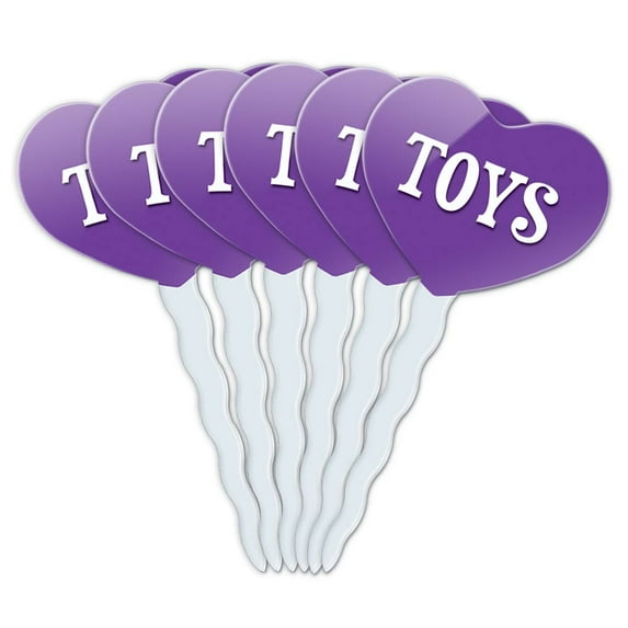 Toys Heart Love Cupcake Picks Toppers - Set of 6