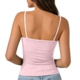 thumbnail image 4 of Womens Adjustable Spaghetti Strap Tank Tops Fitted Camisole Shirts Square Neck, Backless, Fitted, Sleeveless, Cami Top, Undershirt, Basic, Cute Summer, Y2k, Casual, Going Out, Work Pink L, 4 of 5
