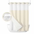 thumbnail image 2 of Cream No Hook Shower Curtain Waterproof, Bathroom Curtains with Snap in Liners and See Through Top Window, Modern Pure Beige Hotel Style Bathtub Curtains Shower 72"Wx96"L, 2 of 8