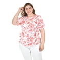 thumbnail image 1 of Blusa estampada con cinturón ajustable Roman Fashion/Tallas Extras, 1895 (Naranja) naranja 38, 1 of 6