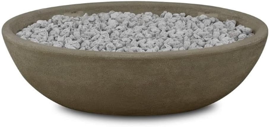 Real Flame Riverside 48" Oval Concrete Propane Fire Pit in Glacier Gray