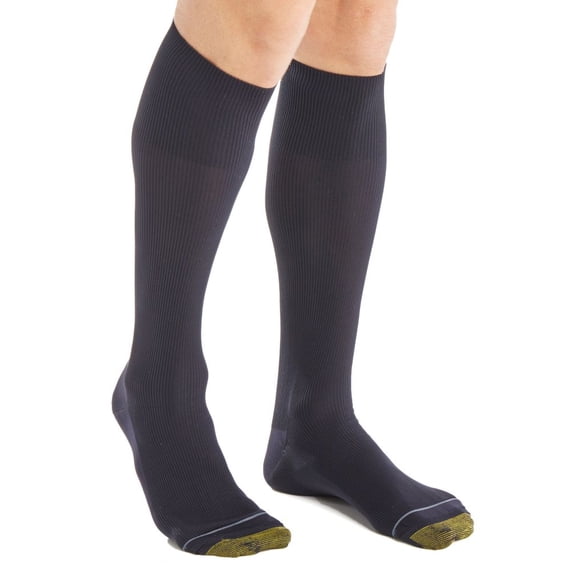 Men's Gold Toe 101H Metropolitan Over The Calf Dress Socks - 3 Pack (Navy 10-13)