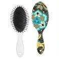 thumbnail image 2 of Pastoral Style Hair Brush with Floral and Tribal Patterns, Vintage Bohemian Soft Paddle Brush for Wet & Dry Hair, 2 of 7