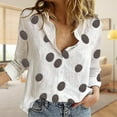 thumbnail image 4 of Printed Blouses Tops Elegant Style Ladies Casual Blouses V Neck Office Work Suit, 4 of 7