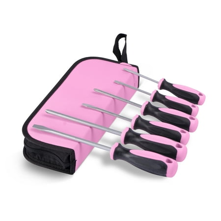 Pink Driver Set With Tool Bag 6 Piece Phillips And Pink Driver Set With Tool Bag 6 Piece Phillips And Flathead Hand