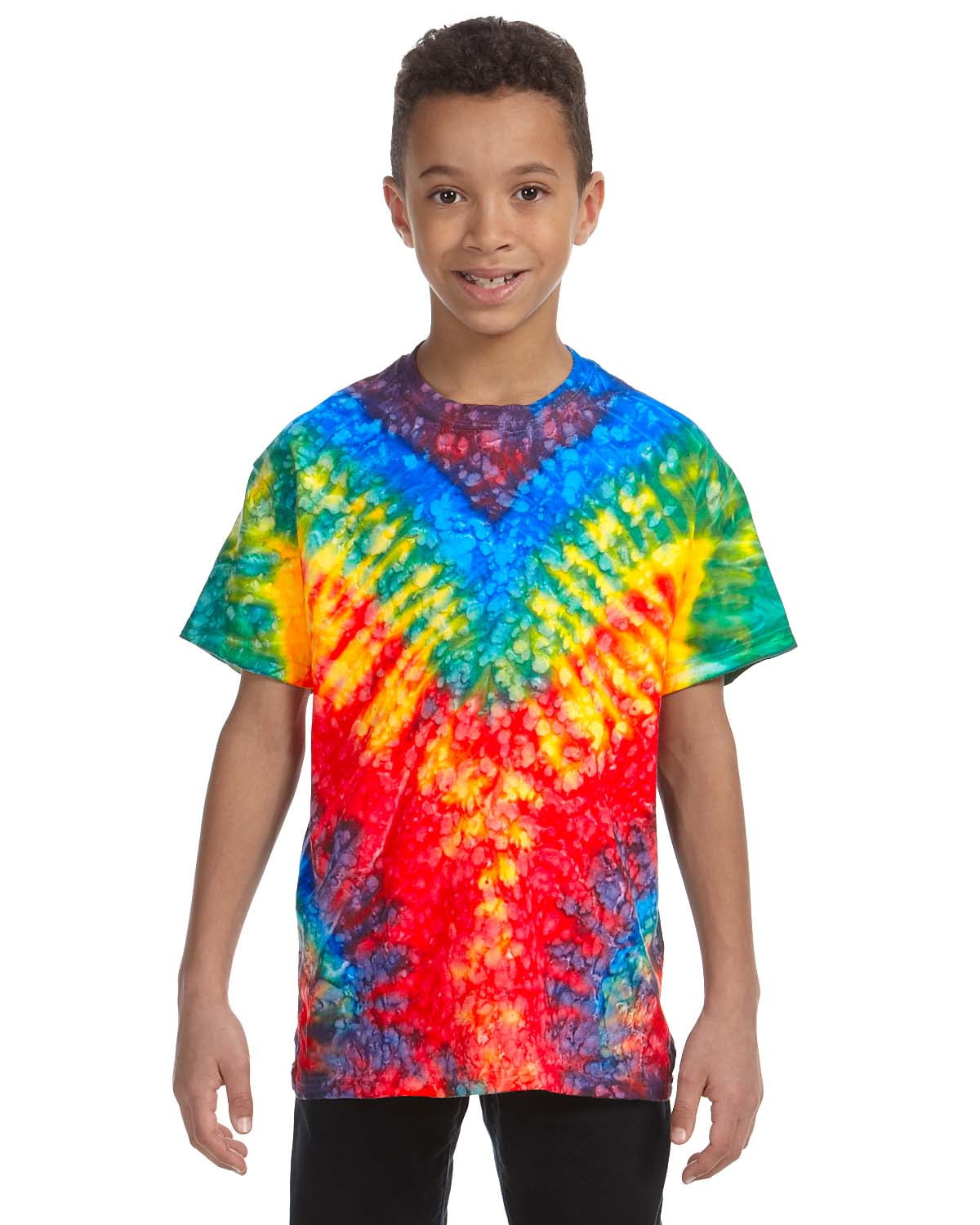 Tie Dye Big Boy's Heavyweight Crewneck TShirt, Style CD100Y