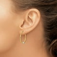 thumbnail image 3 of Primal Gold 14 Karat Two-tone Diamond Cut Hoop Earrings, 3 of 4