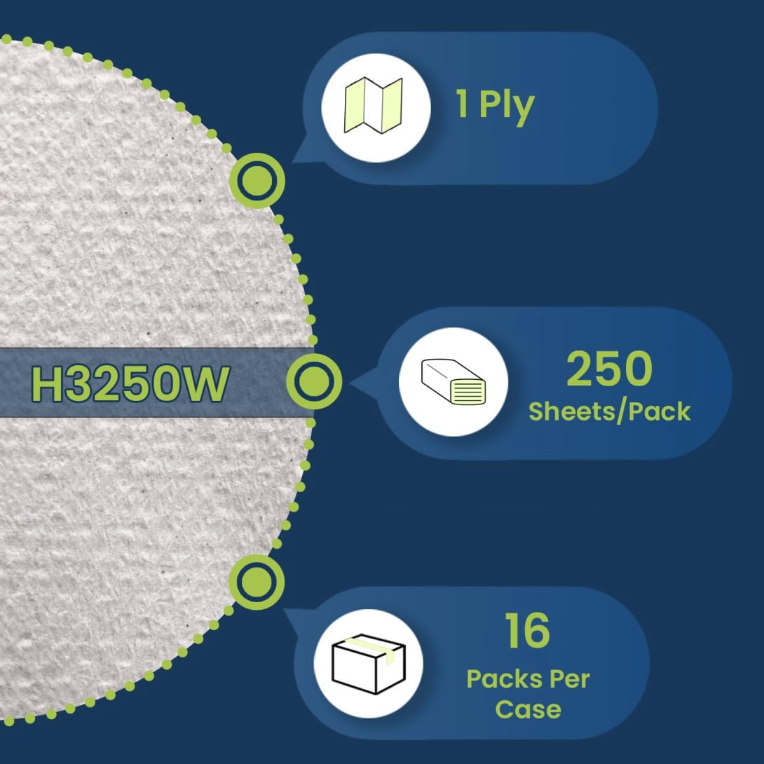 Marcal® Multifold Paper Towels (H3250W), 9.25” x 9.5” sheets, White, (250 Sheets/Pack, 16 Packs/Case, 4,000 Sheets/Case), Perfect for Home & Office, Away-from-Home Products, Bulk Towels