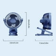thumbnail image 4 of Ovzne Clip on Fan,Stroller Fan Personal Desktop Portable USB Rechargeable Battery Powered Small Fan for Office Dorm Bedroom Stroller Dormitory Desk Lamp Fan Blue, 4 of 7