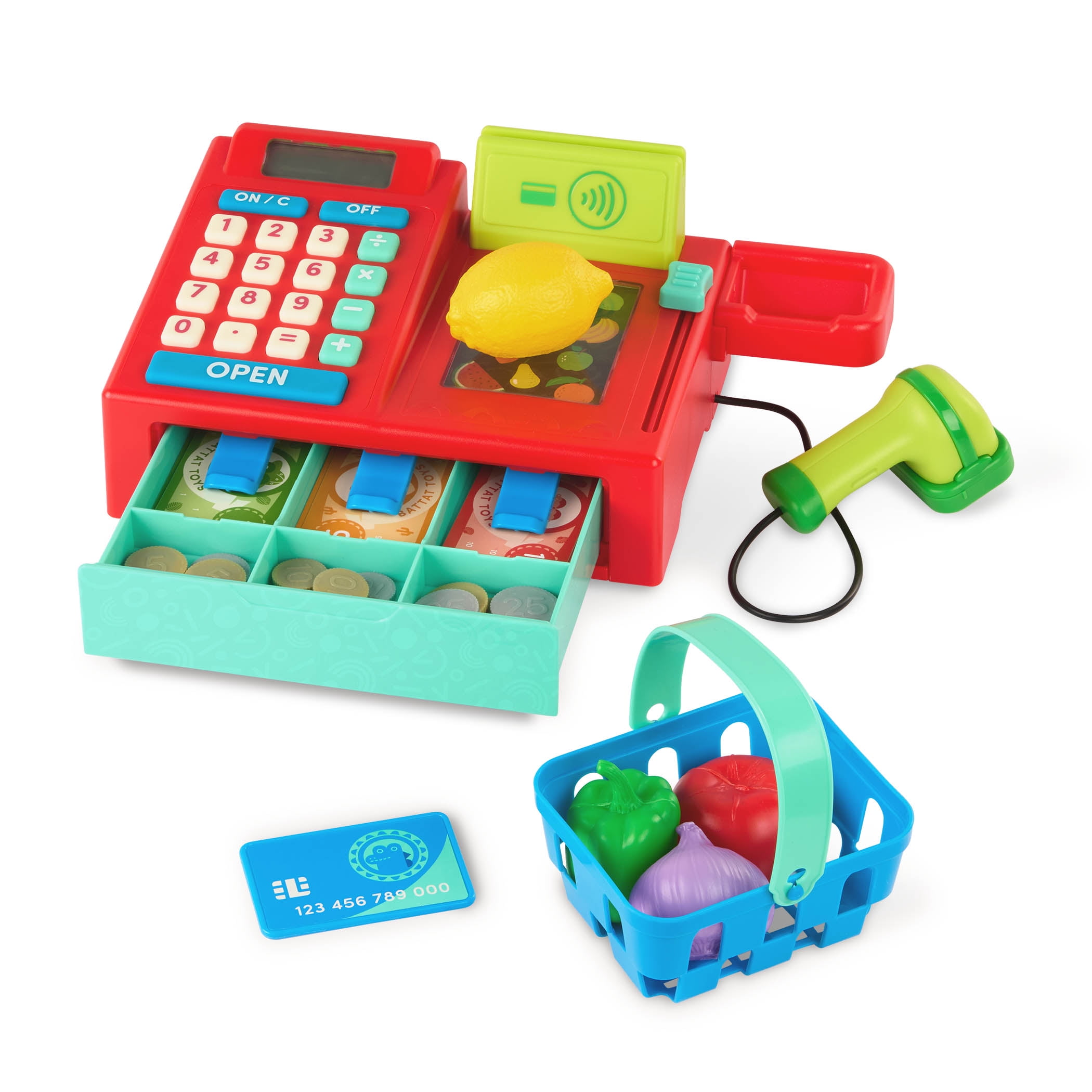 Battat Ring It Up Register Cashier Plastic Set with 35pcs Calculator, Toddler and Preschool Toys