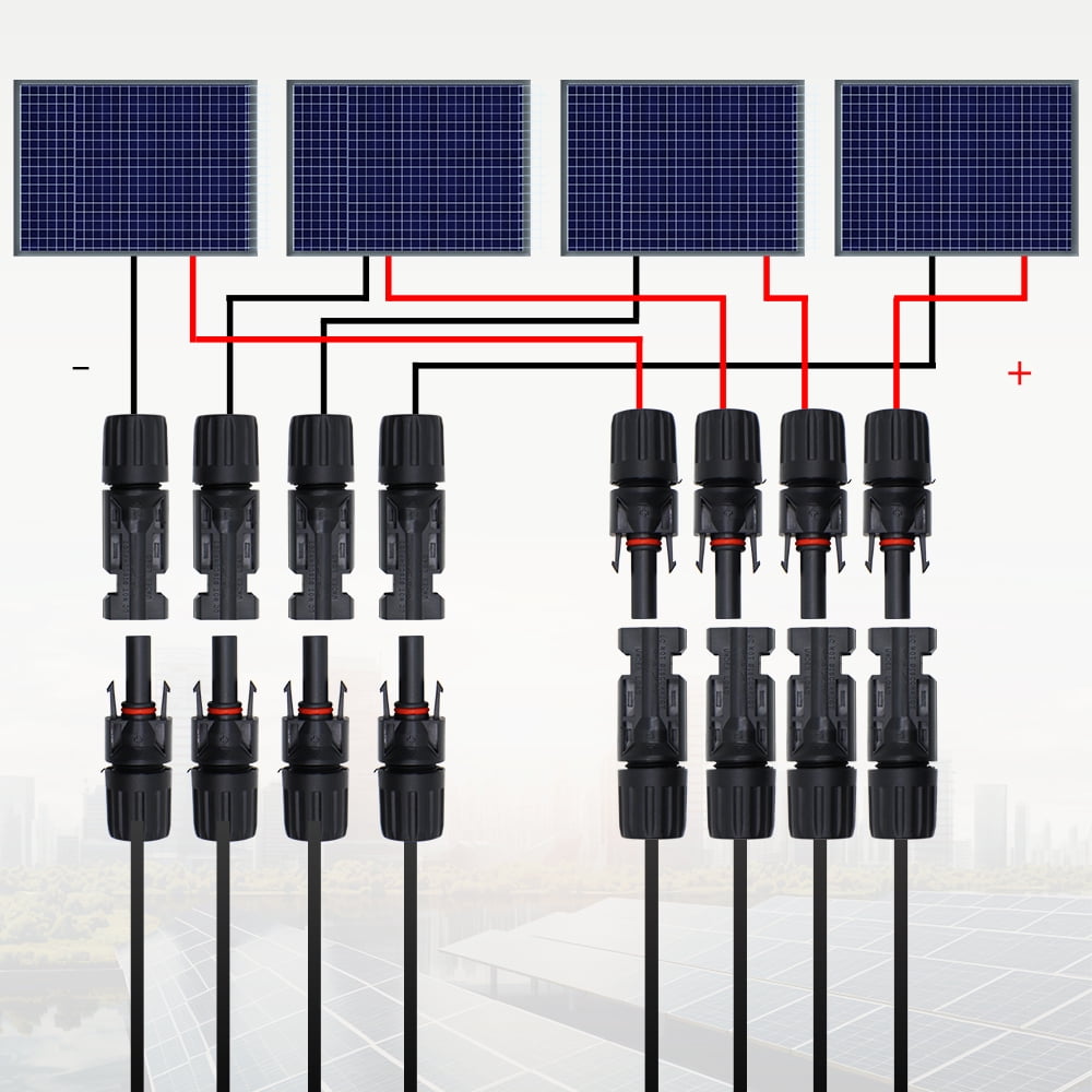 MAKERELE 1000V DC Solar Y Branch Connectors , IP67 Waterproof,Solar Panel Connector FMMMM+MFFFF for Parallel Connection Between Solar Panels(2Pairs)