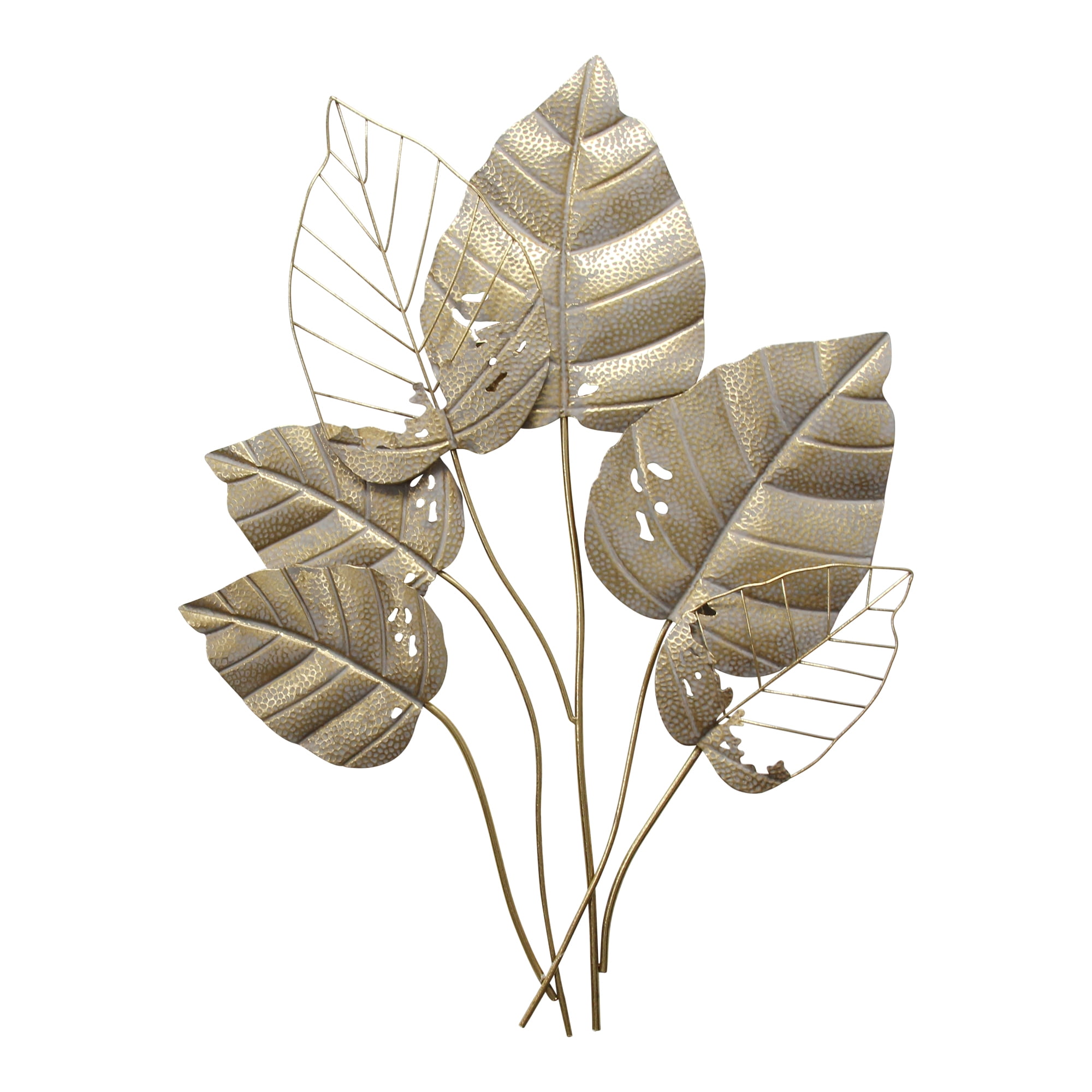 Stratton Home Decor Metal Gold Leaves Wall Decor - Walmart.com