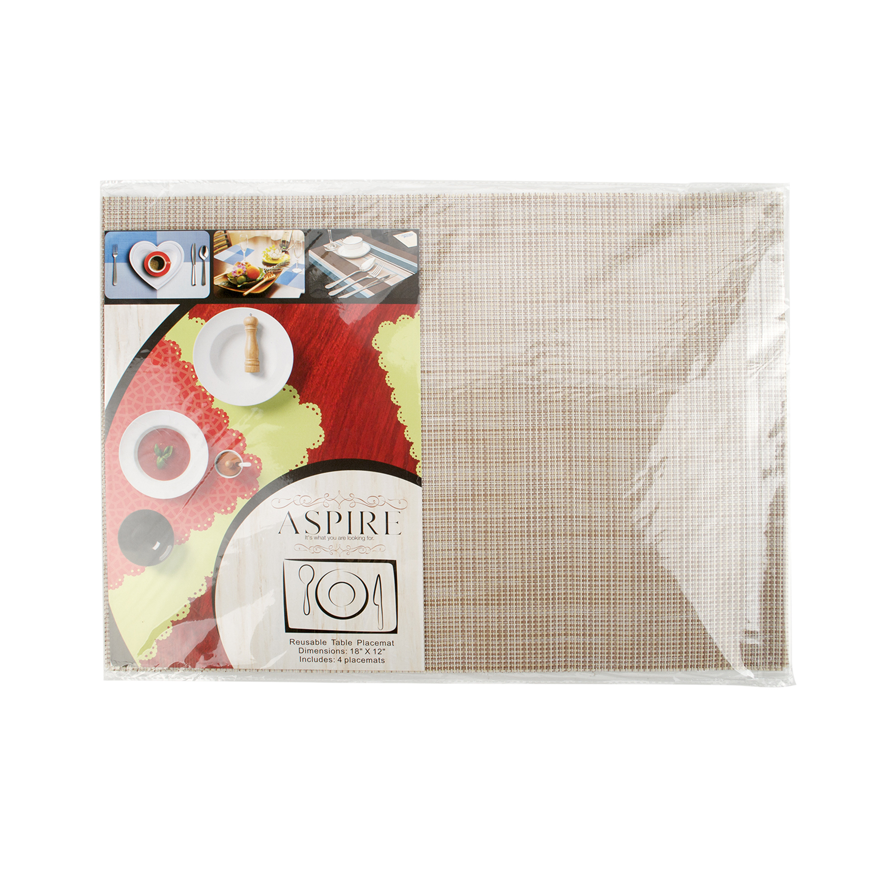 GOGO Placemats, 24 Pcs of 12x18 Inches Heat-Resistant Placemats Anti-Skid Washable PVC Table Mats Woven Double Sided Vinyl Placemats for Kitchen