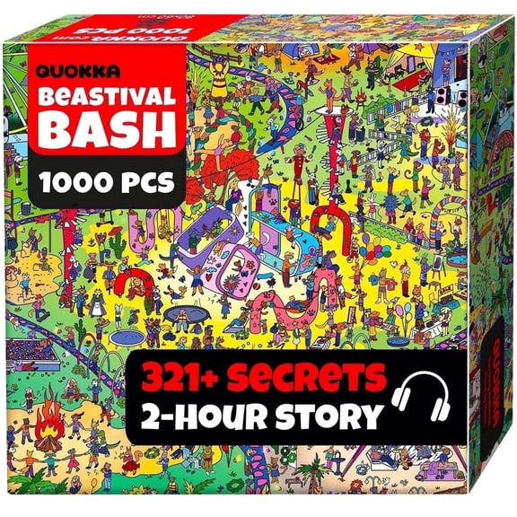 Quokka Jigsaw Puzzles for Adults 1000 Pieces – Animal Bash Jigsaw Puzzles – 1000 Adult Puzzles with Hidden Secrets and Audio Story