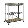 thumbnail image 4 of Artum Hill Asher 30" Tall Black Metal Folding Bar Cart with Wood Shelfs, 4 of 8