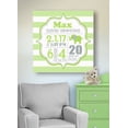 thumbnail image 3 of Personalized Canvas Birth Announcement Nursery Decor Gift, Safari Elephant Design, Custom Name, Date, Weight & Length, Unique Boys & Girls Baby Shower Wall Art Presents, Color Green # 1, Size - 10x10, 3 of 5