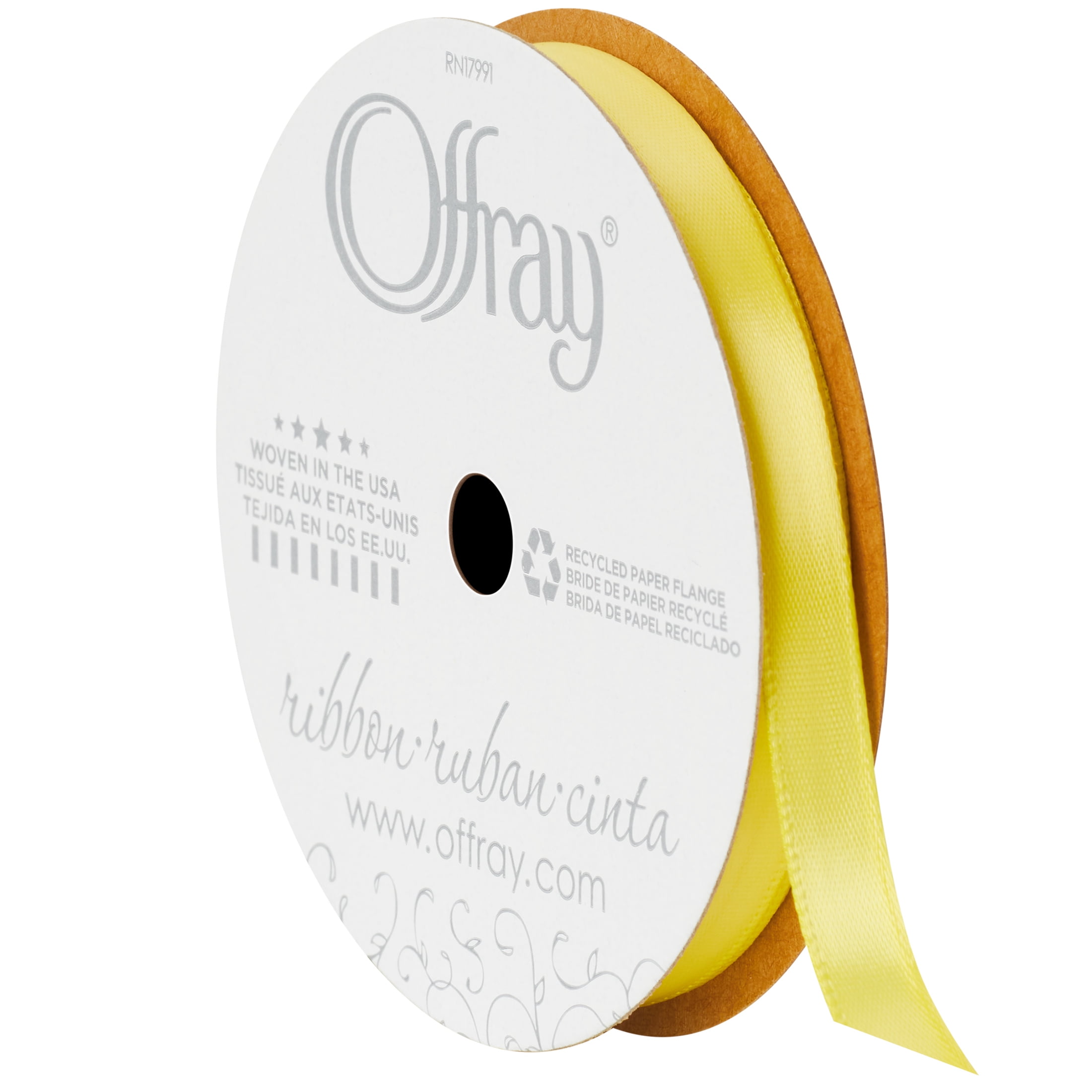 (2 pack) Offay 0.375" Single Face Satin Light Pink Ribbon
