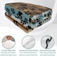 thumbnail image 4 of Twin XL Quilt Set 68''x98'', Cute Dog Claws Lightweight Bedspread Coverlet Set with 2 Pillow Shams, Farmhouse Blue Wooden Puppy Pawprints Breathable All Season Quilt Bedding for Dorm/Guest Room, 4 of 9