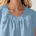 thumbnail image 6 of VBVC Women's Cotton-Linen Sleeveless Tank Top,Ladies Breathable Button Neck Blouse,Loose Fit Summer Pleated Shirt For Women,Blue,S-3XL, 6 of 10