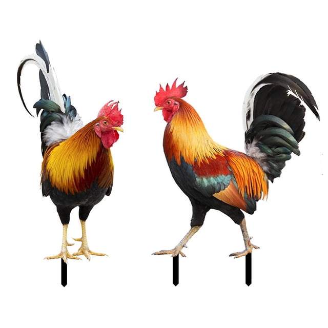 Estatua de pollo y gallo, decoración de jardín al aire libre, figura artística, escultura, novedad de 2023