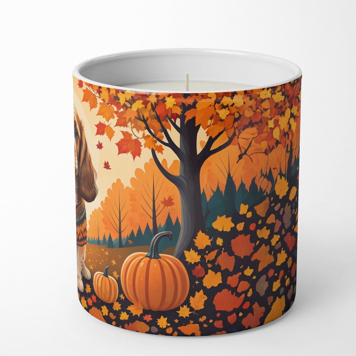 Carolines Treasures DAC1038CDL 10 oz Unisex Cocker Spaniel Fall Decorative Soy Candle