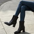 thumbnail image 5 of HAPIMO Women Ankle Boots Pointed Toe Chunky Block Heel V‑shaped Top Opening Zipper Faux Leather For Dating Dinner And Daily City Outings Black 42, 5 of 7