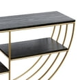 thumbnail image 5 of DecMode Contemporary Wood Half Moon Shape 3 Tier Wall Shelf with Gold/Black Finish, 28"W x 15"H, 5 of 14