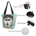 thumbnail image 4 of Pofeuu Husky With Dreamcatcher Print Women Fashion Shoulder Handbags Top Handle Satchel Bags Tote Shoulder Shopping Bag Stylish Canvas Tote Bag, 4 of 6