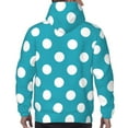 thumbnail image 7 of Uemuo Sky Blue And White Polka Dot Pattern Men's Hoodie - Casual Pullover Hoodie with Kangaroo Pocket, Stylish Hooded Sweatshirt for Everyday Wear-Small, 7 of 7