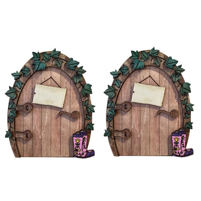 piezas de mini decoraciones para el hogar, puerta de hadas de madera, puerta de cuento de hadas, decoración de puerta, adornos artesanales, B