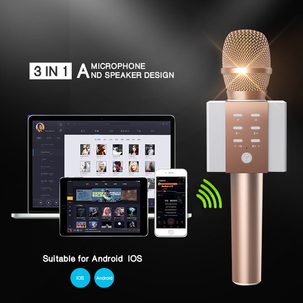 TOSING 04 Portable KTV Player for iOS//Android Smartphone//Tablet,Wireless Karaoke Microphone Bluetooth Speaker 2-in-1 Handheld Sing /& Recording Red