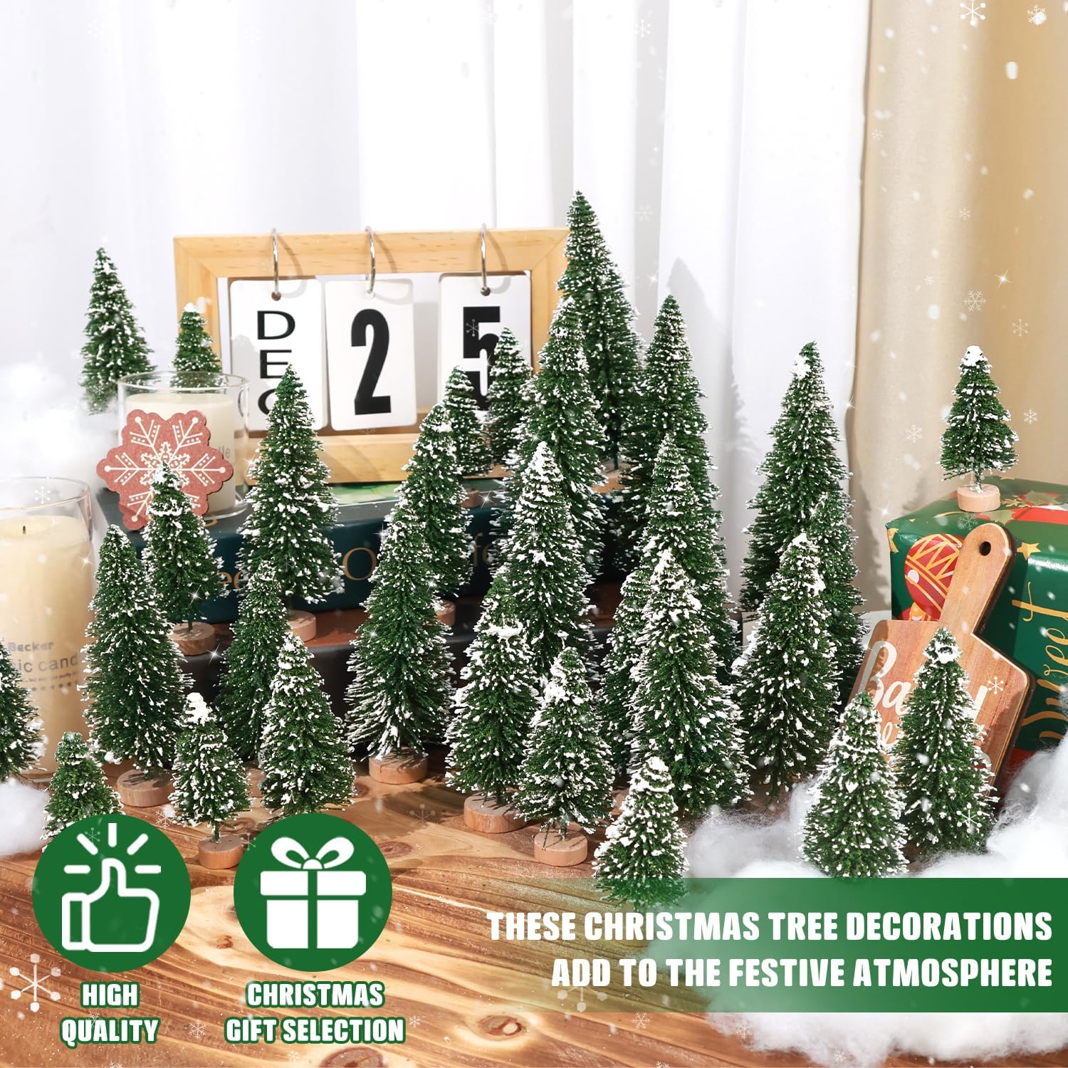 Ayieyill 30-Piece Mini Sisal Christmas Trees with Wood Base photo 6