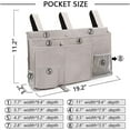 thumbnail image 4 of Bedside Caddy, Casewin Storage Organizer with 8 Pockets, Durable Oxford Hanging Bag, Pouch, Holder for Books, Phones, Tablets, Magazines, Best for Dorm Room Bunk Bed, Hospital Bed Rail (Grey), 4 of 7