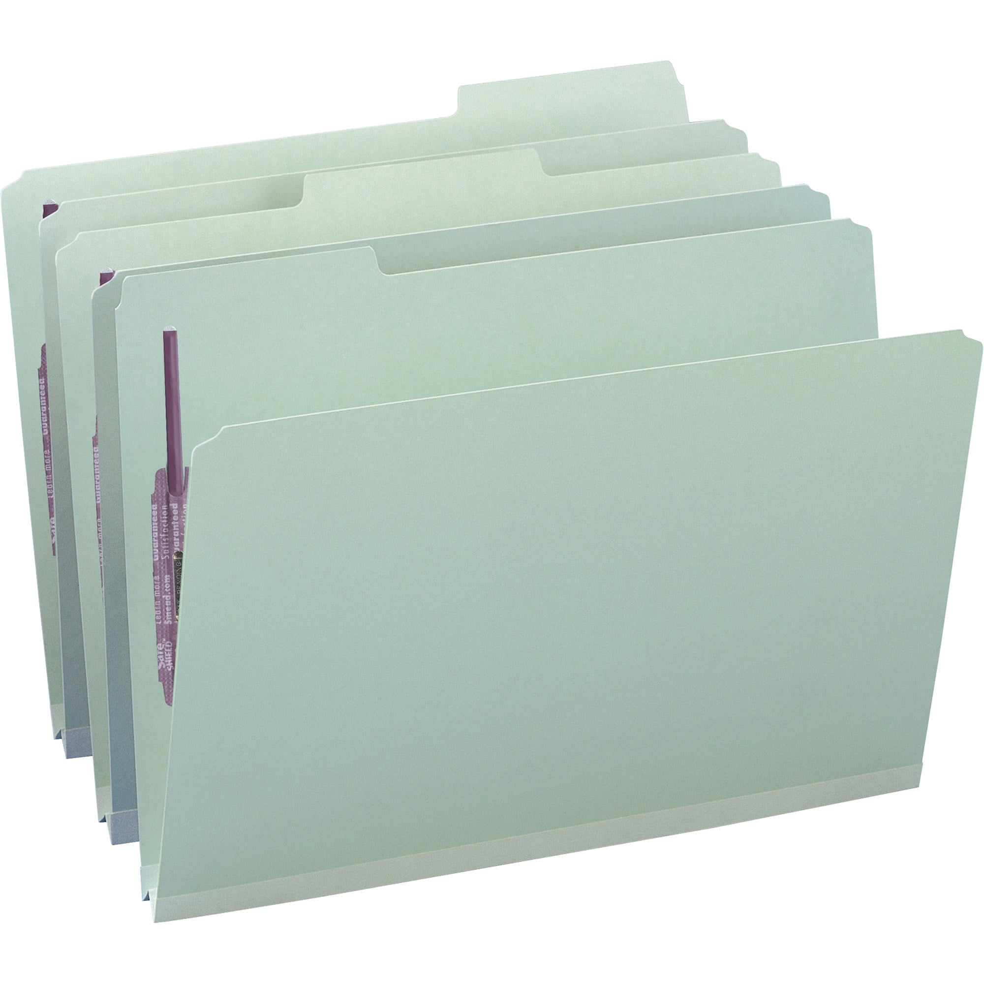 Smead Recycled Pressboard Fastener Folders Legal 1" Expansion Gray/Green 25/Box 