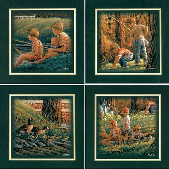 Spring Fishing Set of 4 by Terry Redlin Print Open Editions
