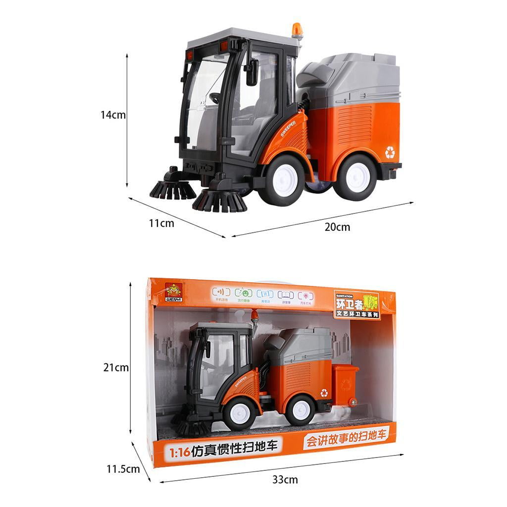 Street Sweeper Truck & Sound Effects - Friction Powered Wheels