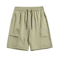thumbnail image 2 of LiuXxxx 2025 Men's Summer Large Pocket Stretch Elastic Casual Loose Five Piece Shorts Beige XXL, 2 of 4