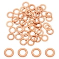 thumbnail image 1 of Uxcell 56Pcs M8 Flat Washer, 8mm ID 13mm OD 1.5mm Thickness Copper Sealing Ring, 1 of 6