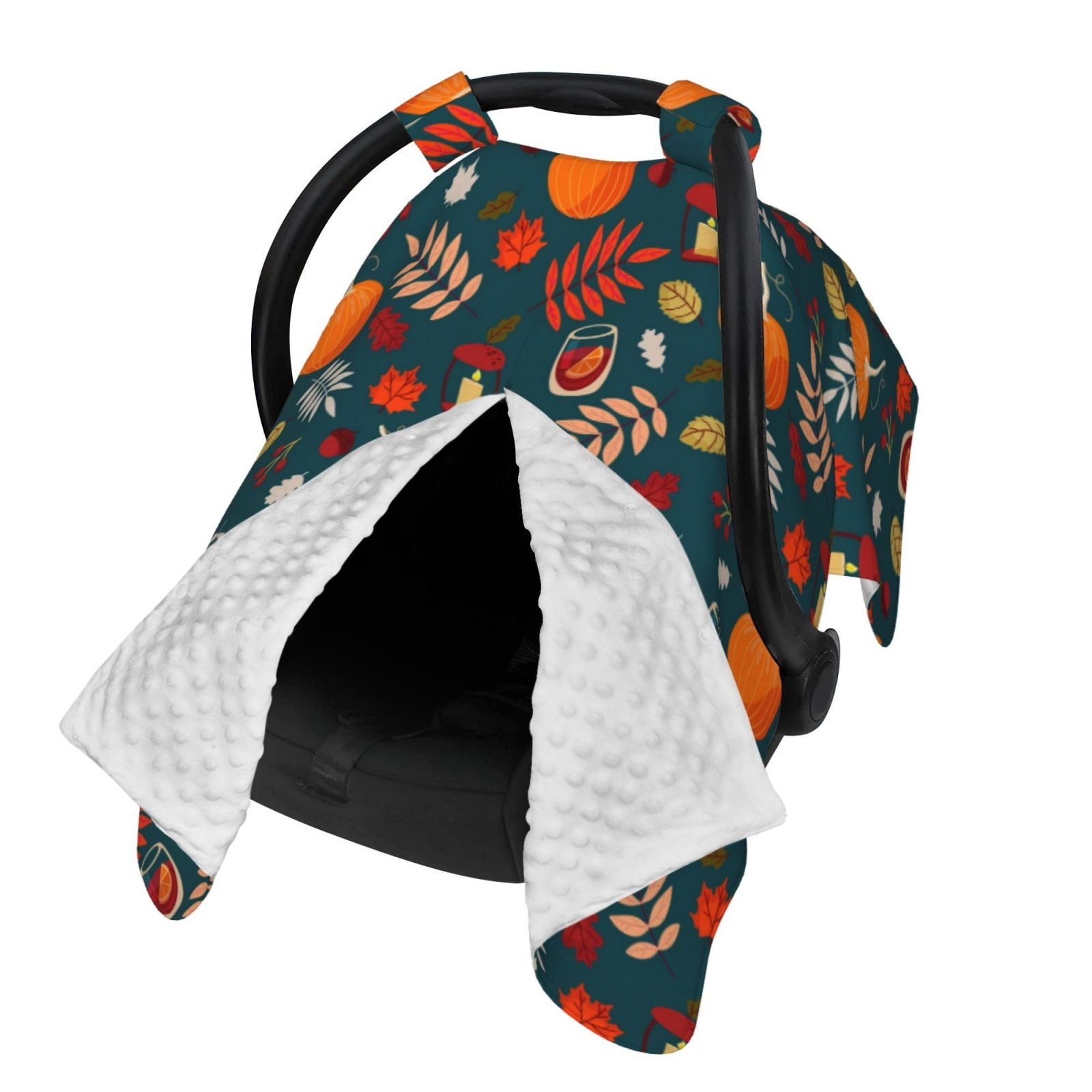 Naloa Autumn with Pumpkins Baby Car Seat Cover, Breathable Baby Carrier Cover, Multiuse Baby Carrier Cover & Nursing Breastfeeding Cover