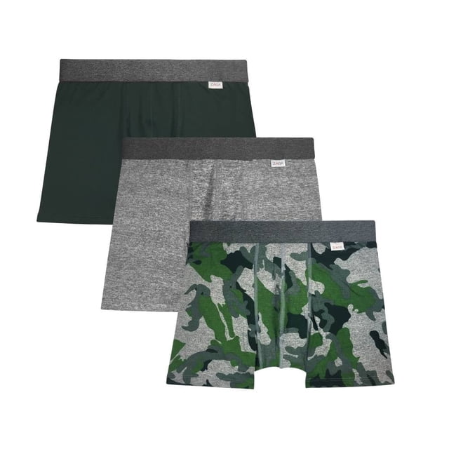 Bóxer Zaga para Hombre, Largo Double Brush 3 Piezas Multicolor Talla M