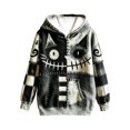 thumbnail image 5 of JIAYUE Women Pullover Hoodie Long Sleeve Patchwork Monster Face Print Sweatshirt With Pocket for Cozy Wear, 5 of 5