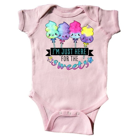 

Inktastic I m Just Here for the Sweets with Spun Sugar Candy Gift Baby Boy or Baby Girl Bodysuit