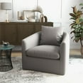 thumbnail image 2 of Bowery Hill 18.5'' Modern Fabric Swivel Accent Chair in Gray/Warm Walnut, 2 of 11